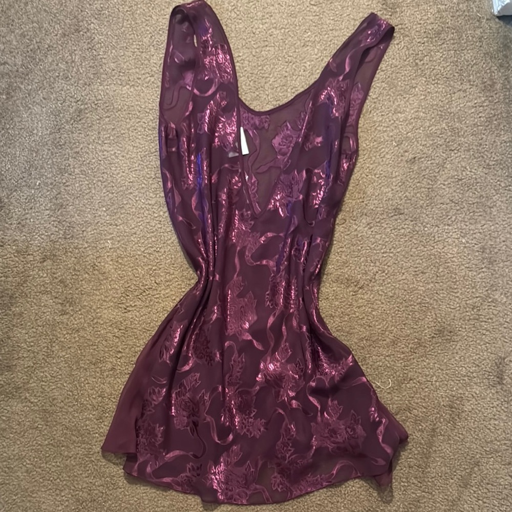 Vintage Mini Dress by Unknown Brand - Purple and Pink
